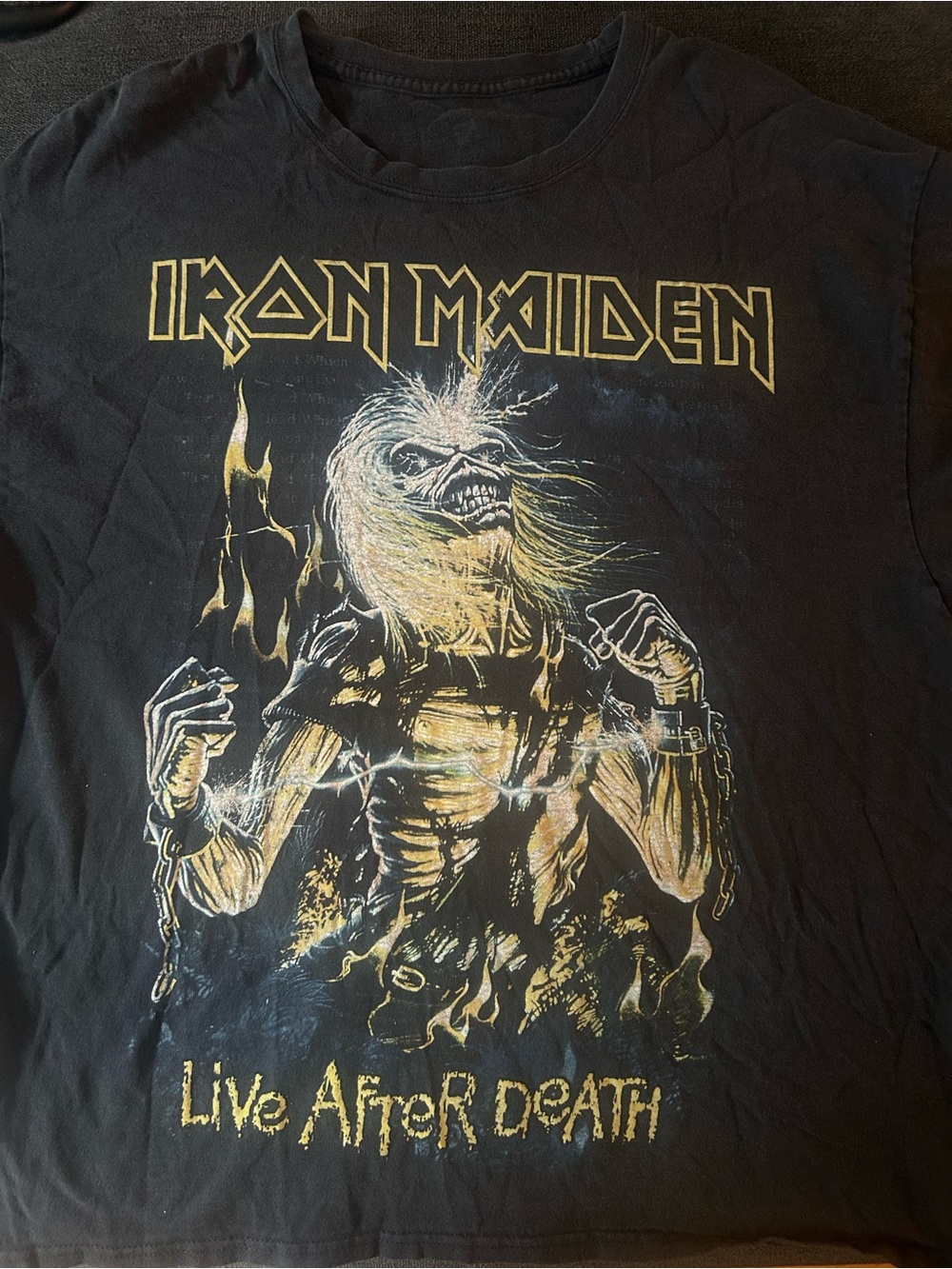 Iron Maiden Live After Death Graphic T Shirt XL Black